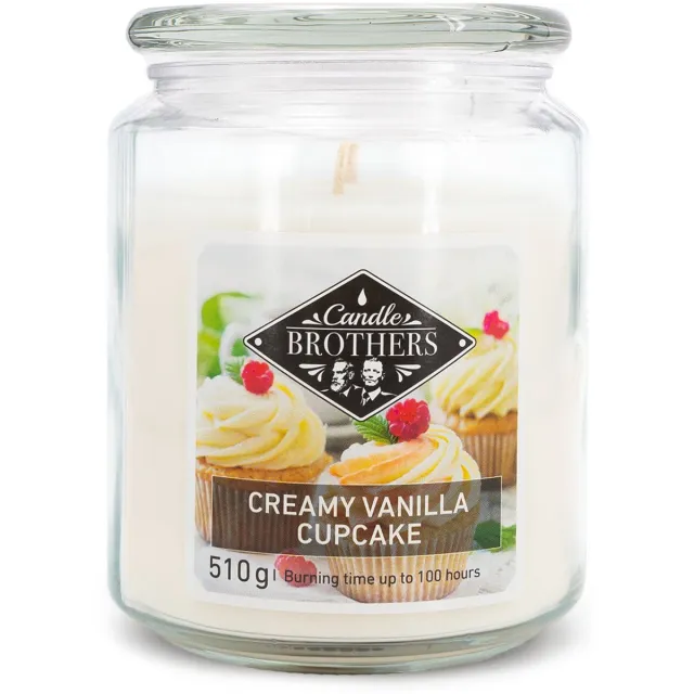 Candle brother Candle-Brothers Geurkaars - romige vanille cupcake - geparfumeerd - was crème