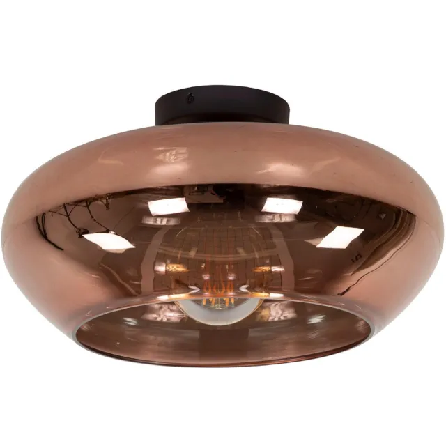 Nest of Nora Plafondlamp Leno - 1-lichts rond Ø40 cm - Glas - Koper