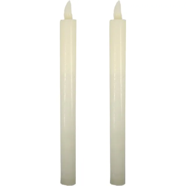 Cepewa 2x stuks cepewa dinerkaars led-verlichting - timerfunctie - 25 cm - warm wit flikkerend
