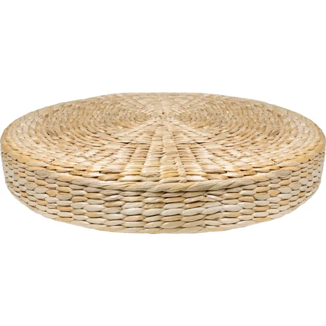 QUVIO Stro kussen / Yoga kussen / Sierkussens / Meditatiekussen / Decoratie - Diameter 40 cm Lichtbruin