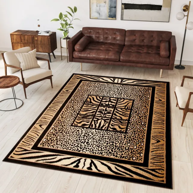 Tapiso Atlas PP Vloerkleed Beige Zwart Woonkamer Tapijt Maat- 200x300 Zwart Creme