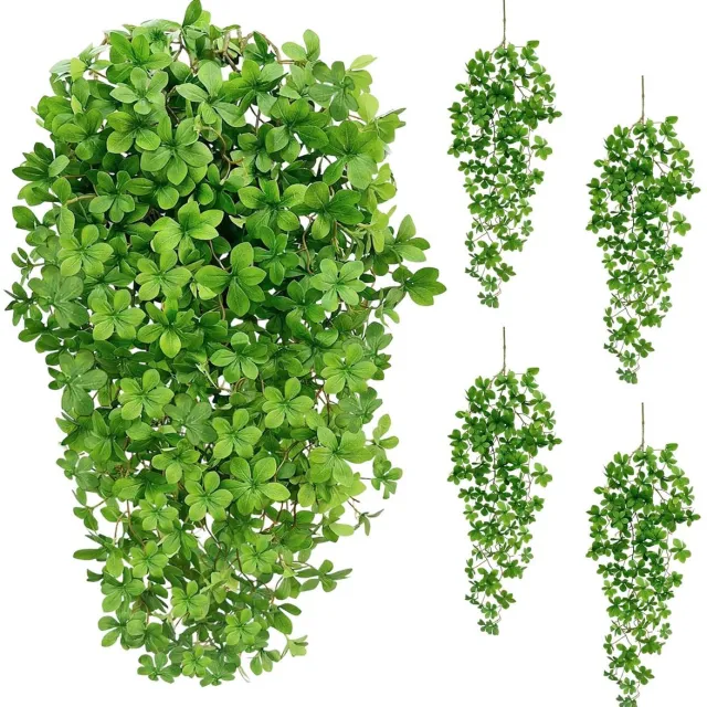 Ibenzoa Set van 4 Realistische Kunstplanten Met Bladvormige Bloemen Voor Binnen- En Buitendecoratie groen