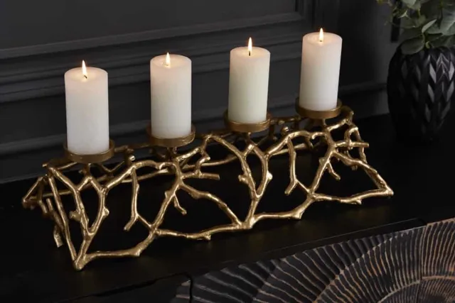 Invicta Interior Elegante kaarsenhouder ABSTRACT 60cm goud voor 4 kaarsen - 41280