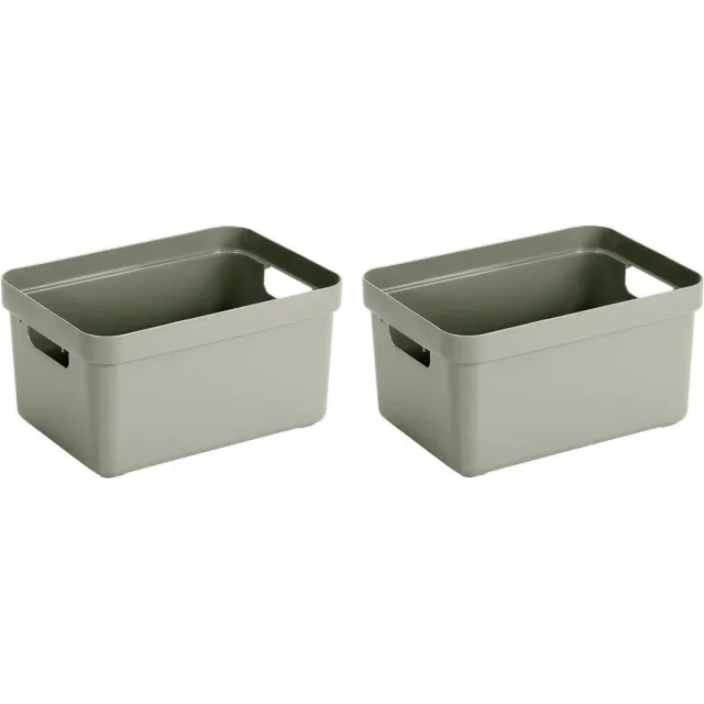 Sunware Opbergbox Sigma - 6x - kunststof - lichtgroen - 5 liter - Opbergbakken/opbergers - 25,2 x 18 x 12,2 cm