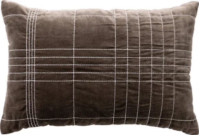 Dutch Decor SELAH - sierkussen 40x60 cm - velvet - 100% katoen - taupe - Inclusief binnenkussen - Luxe kussens voor woonkamer & bank Antraciet
