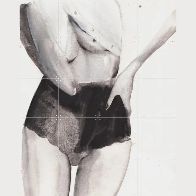 IXXI Dance with me Sugar, Victoria Verbaan - 80 x 100 cm - Grote wanddecoratie en posters - Illustraties, Badkamer, Mancave Zwart en wit