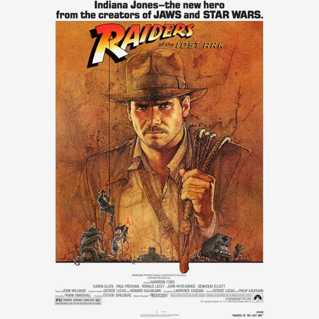karo-art Poster - Indiana Jones, The Raiders of the Lost Ark, Originele Filmposter, Premium Print, Professioneel Fotopapier Multikleur