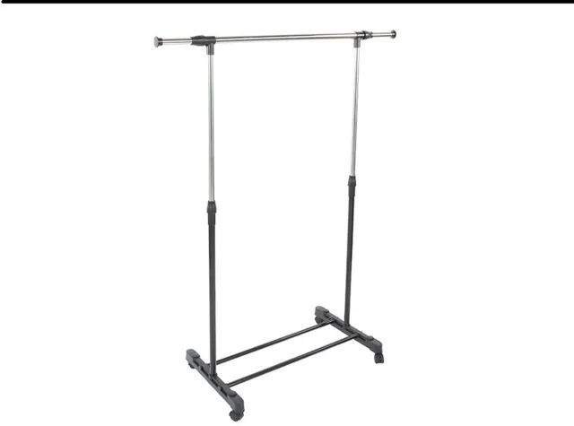 Practo Home Kledingrek - 75 x 42 x 150 cm - met wielen Zwart
