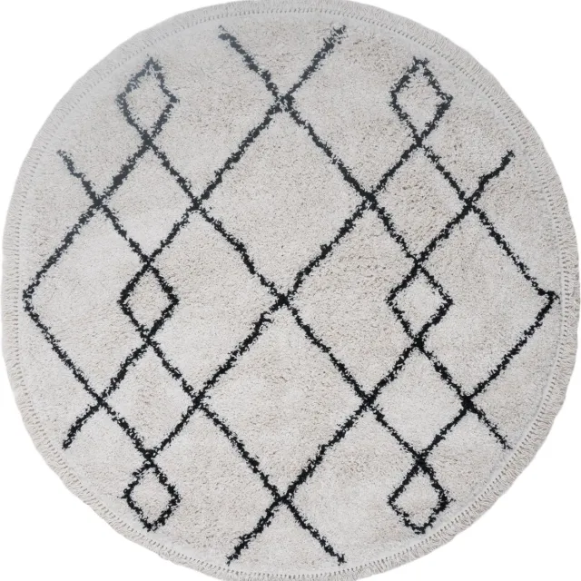Veer Carpets Vloerkleed Medina Cream - Hoogpolig Vloerkleed – Berber / Bohemian Design Creme