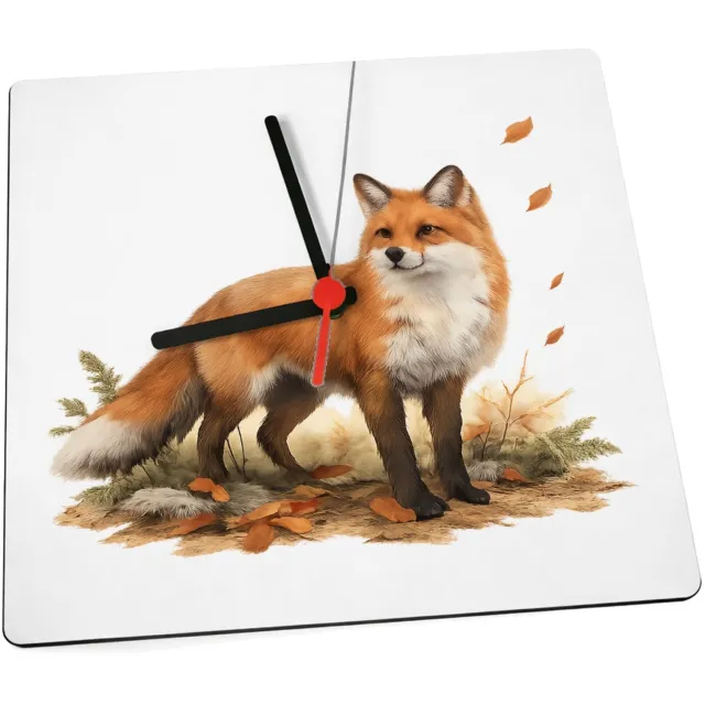 Mr Cadeautjes Klok 19 x 19 - design Sfeervolle bosavond met een enkele sterke hoofdfiguur en war | cadeau Wit