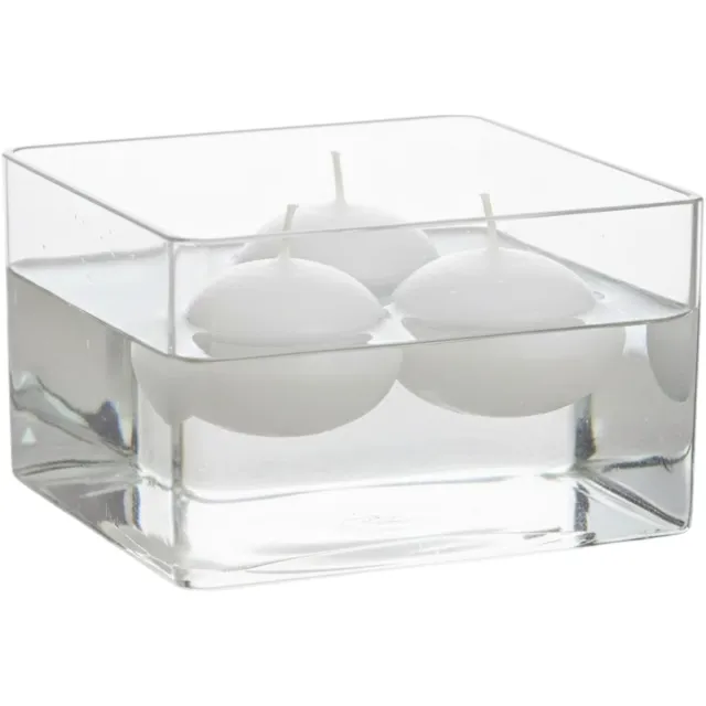 PartyDeco Huwelijks drijfkaarsen - 100x stuks - wit - parafine - 5 cm - huwelijk / trouwerij decoratie