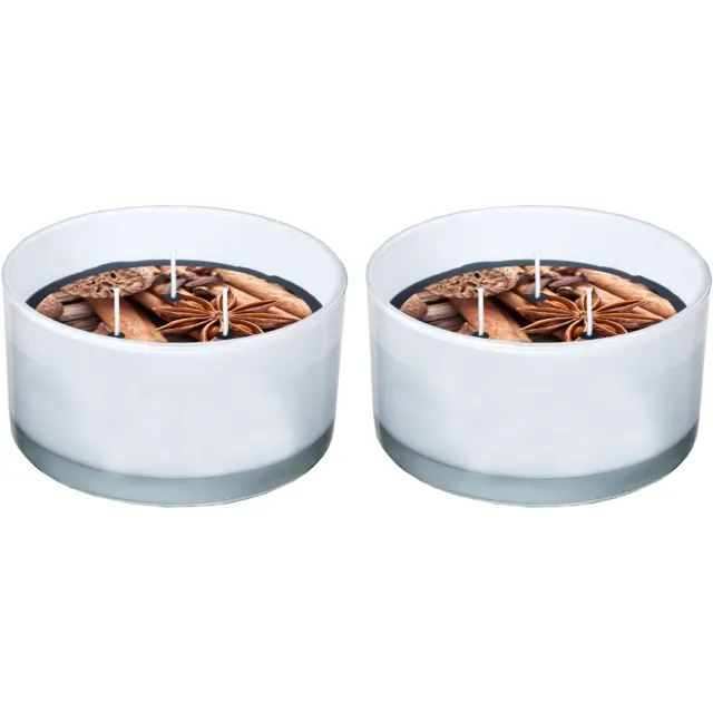 Spaas Geurkaars 3-wiek - Festive Spices - Ø13.8cm - circa 28u - 2 kaarsen Zwart