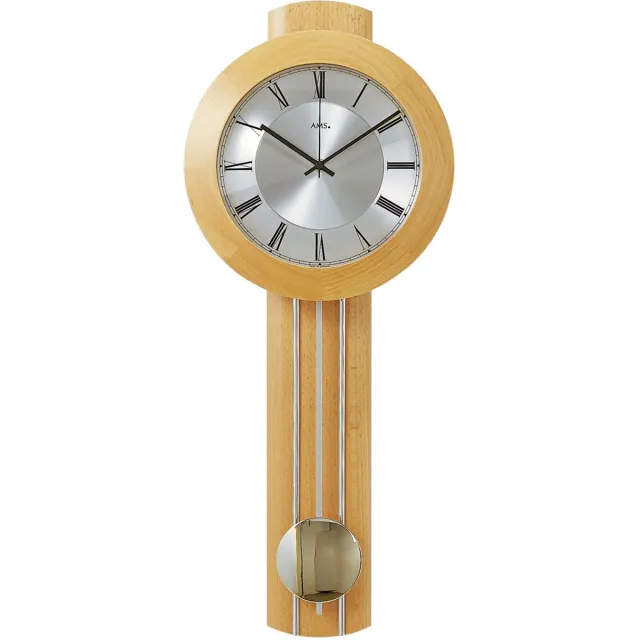 AMS Wandklokken radiogestuurd AMS - 5132-1 Bruin