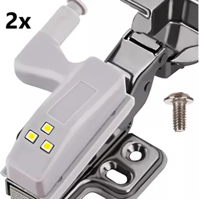 Cheaperito 2x Kastverlichting I Koelkast Verlichting I Scharnierverlichting I 3 Led's I Wit Licht I Lichtsensor I Incl. Batterijen grijs