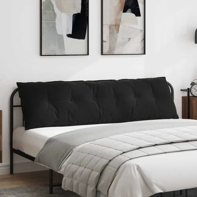 vidaXL Rugkussen Zwart 180 x 50 x 19 cm Katoen Stof