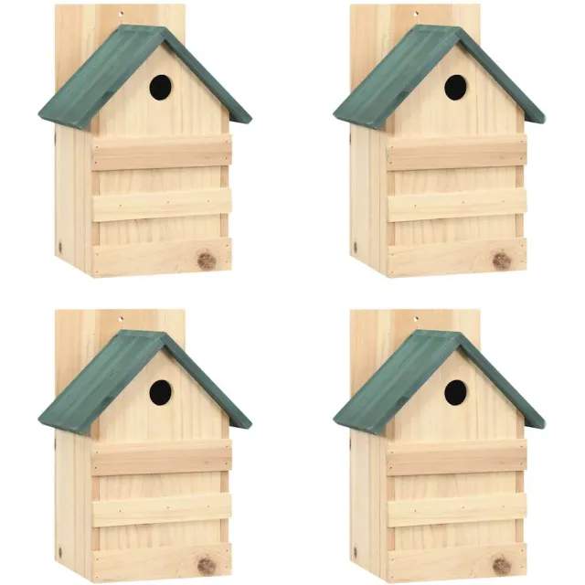vidaXL Vogelhuisjes 4 st 23x19x33 cm vurenhout Beige