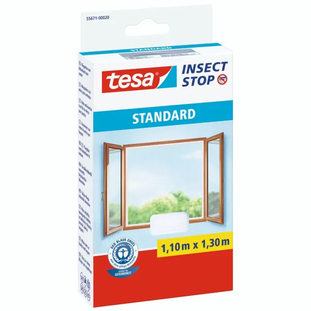 Tesa Insect Stop - Raamhor - 1,1 x 1,3m - Wit - Zelfklevende Klittenband