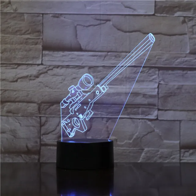 MC Living 3D Led Lamp Met Gravering - RGB 7 Kleuren - Sniper