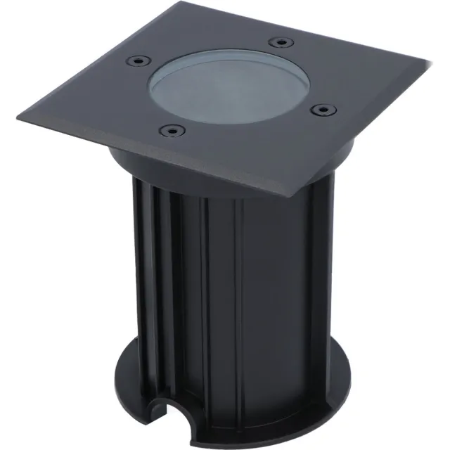 HOFTRONIC Ramsay LED Grondspot Zwart - GU10 Fitting - Vierkant Aluminium - 5 Watt 400 Lumen - IP67 Waterdicht - 3 jaar garantie - Inbouwdiepte: 140mm, Inbouwdiameter: 103mm - Tuinspots, Padverlichting en Opritverlichting