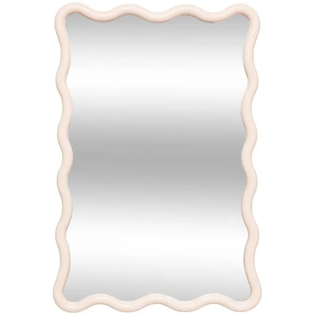 Atmosphera Wandspiegel Waves - beige - 60 x 38 cm - kunststof/glas - hangspiegel - ophangbaar