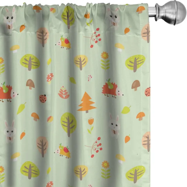 ABAKUHAUS Bos gordijnenset – 2x75x175 cm – Veelkleurig Mehrfarbig
