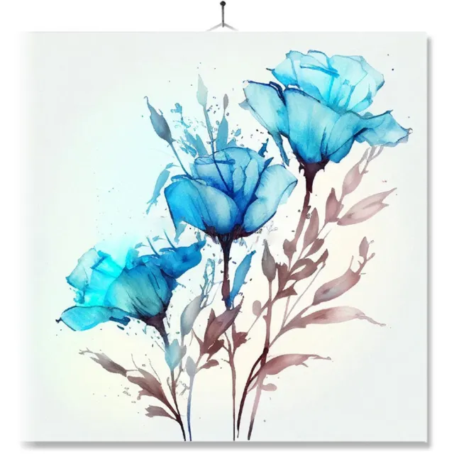 MC Living Tegel Met Opdruk | Kado | Cadeau | Delfs blauwe bloemen Ontwerp 2