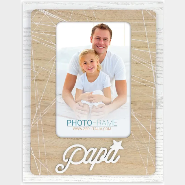 Zep Houten Fotolijst met tekst Papa / Dario Bruin voor foto 10x15 - FN5846