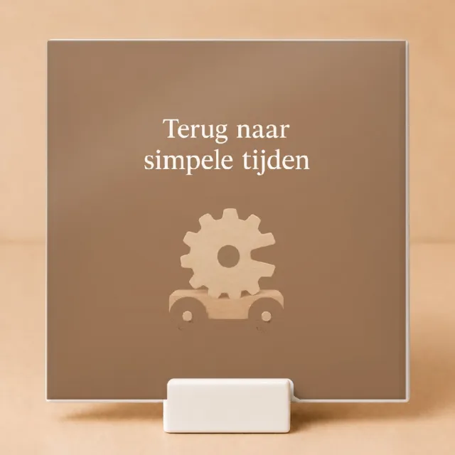 Bedruk King Sfeervolle Tegel "Terug naar 2016-modus" – Rustieke Wanddecoratie voor Nostalgische Interieurs en Simpele Momenten - 15 x 15 cm met houder Wit