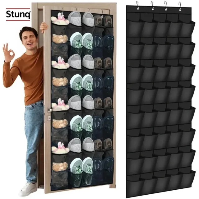 Stunq Over-deur Schoenenorganizer - 40 Mesh Vakken - Zwart - Ademend en Ruimtebesparend