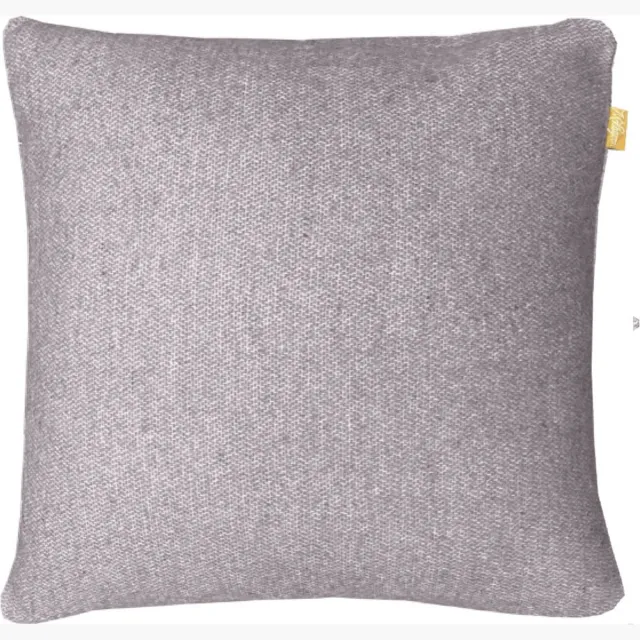 Malagoon Magic violet double faced recycled wool square cushion Violet, Offwhite