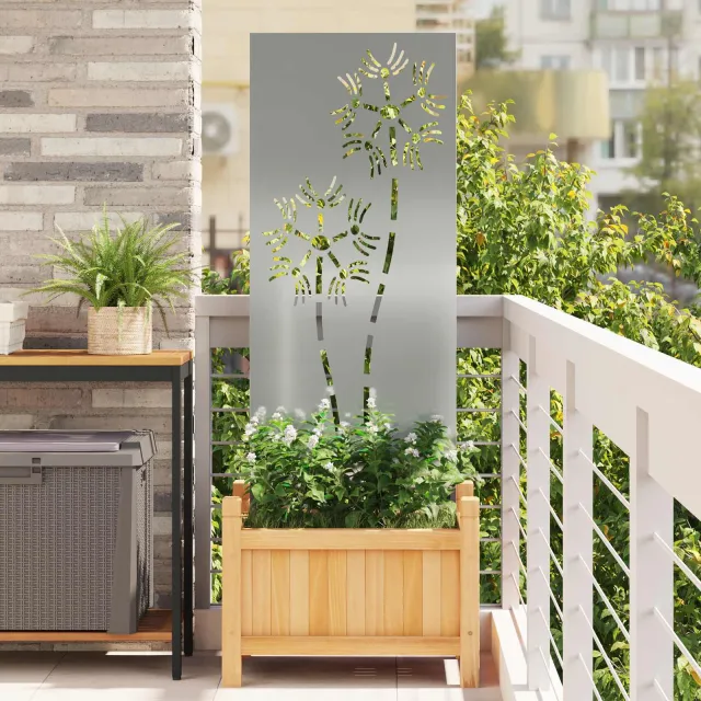 vidaXL Tuin Privacy Screen Zilver 50 x 140 cm Gegalvaniseerd staal