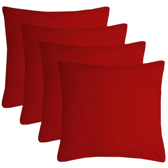 Stof Textile sierkussen Nelson - 4x - rood - 60 x 60 cm - bank kussens - zitkussens - binnen/buiten - polyester