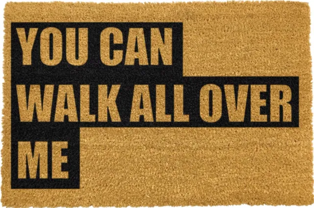 MadDeco kokos deurmat - You can walk all over me - duurzaam gemaakt in europa - 60 x 40 cm zie afbeelding