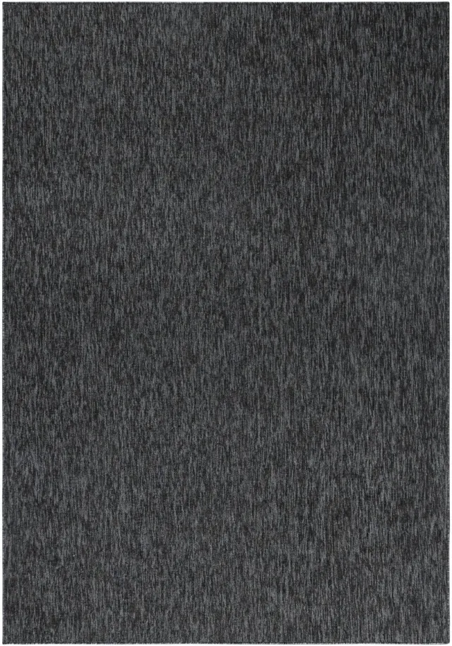 Ayyildiz Kortpolig vloerkleed, effen kleur - antraciet, woonkamerkleed, vilten achterkant, afmeting: 160 cm rond