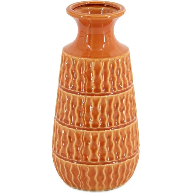 homebound by ky Aardewerk vaas tangerine/oranje | 17,5x17,5x45,5cm | vaas aardewerk
