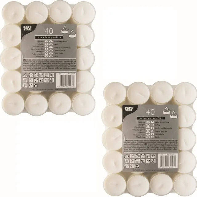 Conpax Candles Waxinelichtjes - 120x stuks - 4 branduren - theelichtjes - transparante behuizing - polycarbonaat Wit