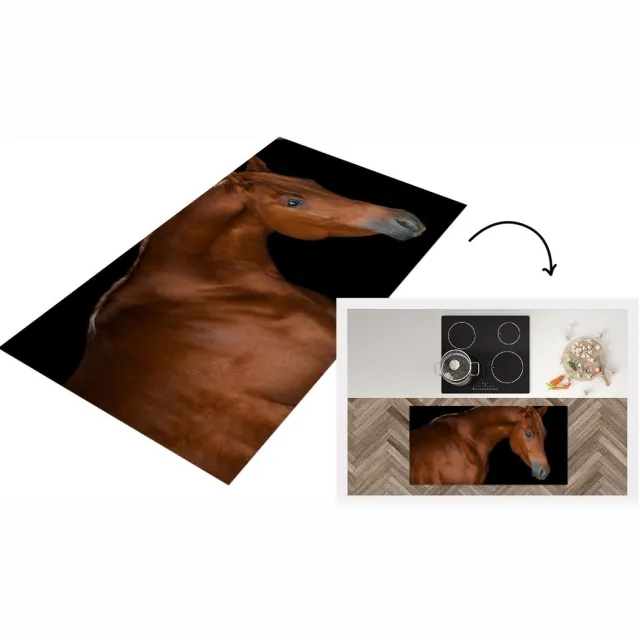 KitchenYeah Keukenloper - Loper keuken - Paard - Oog - Bruin - Keukenloper vinyl, foto 2