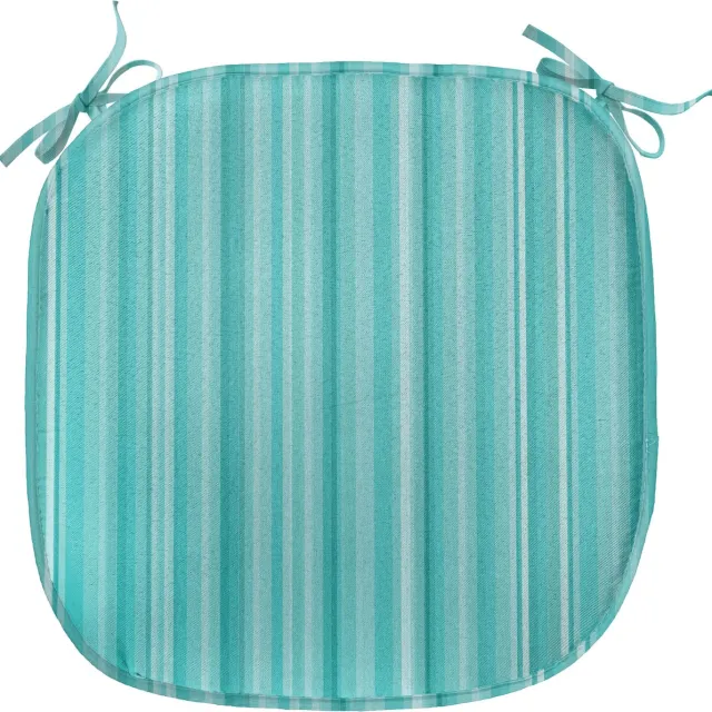 New Bed Aqua Oceanisch Geïnspireerde Blauwe Lijnen Stoelkussen, Anti-Slip Zitting Pad, 40 cm x 40 cm Turquoise Bleek Blauw
