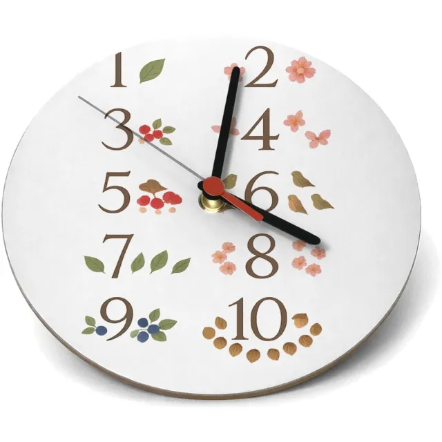 Mr Cadeautjes Klok rond Ø 19 - design Een rustige telposter voor de natuur, met seizoenselementen | cadeau Wit