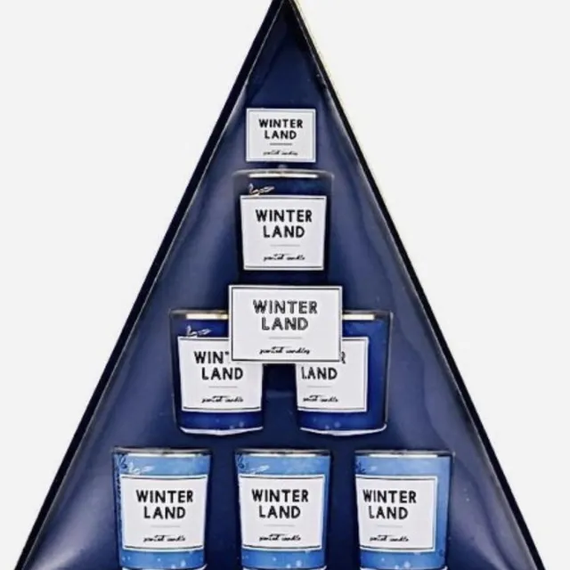 KPM Luxe Geschenkset | 6 mini geurkaarsen| Winter Land Scented Candels Wit