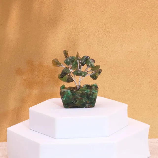 AW Gifts Mini edelsteenbomen op orgonite basis - groene aventurijn (15 stenen) multicolor