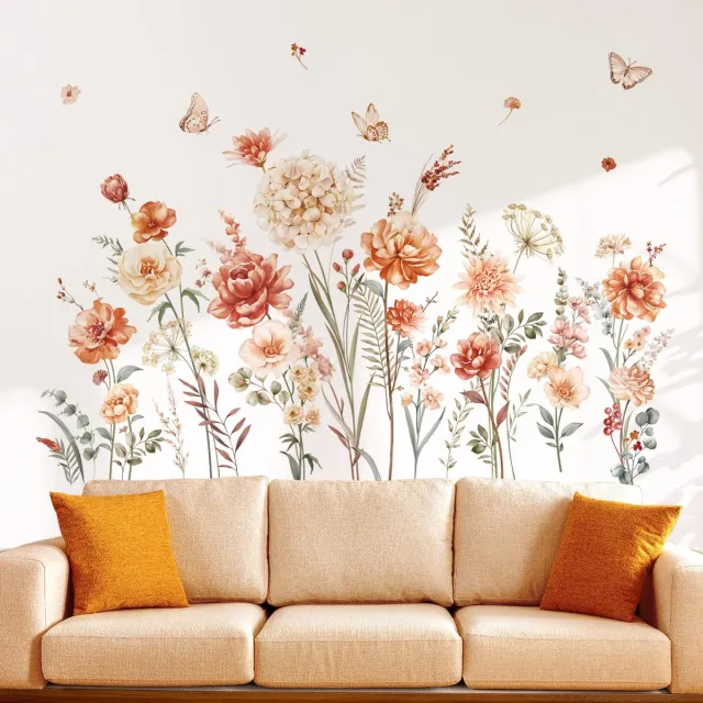 Ibenzoa Decoratieve bloemen muursticker set voor veelzijdige interieurdecoratie Roze
