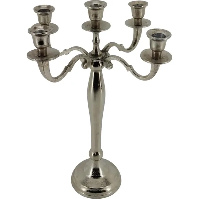 Lesliliving Kandelaar Classic Brush zilver 40,5cm
