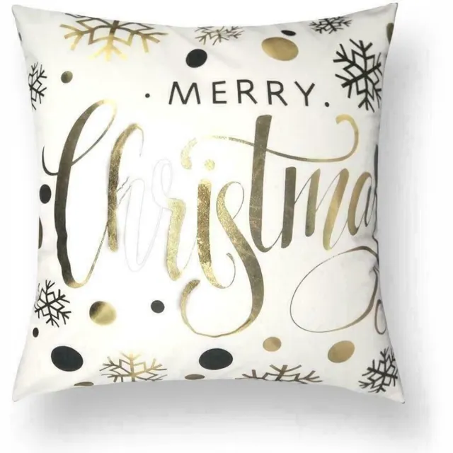 By Javy Kussenhoes Kerst - Gold Letters - Kussenhoes - Kerst - 45x45 cm - Sierkussen - Polyester Goud