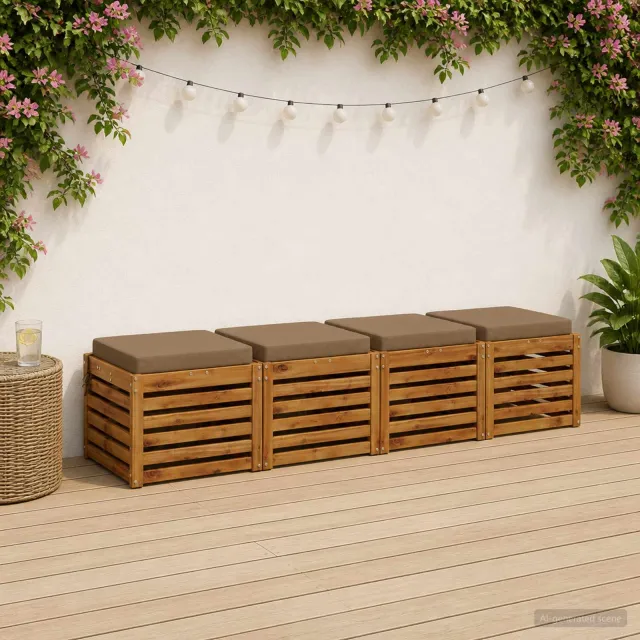 vidaXL Zitkussens SOEST 4 st 100% Polyester Taupe 50 x 50 x 7 cm