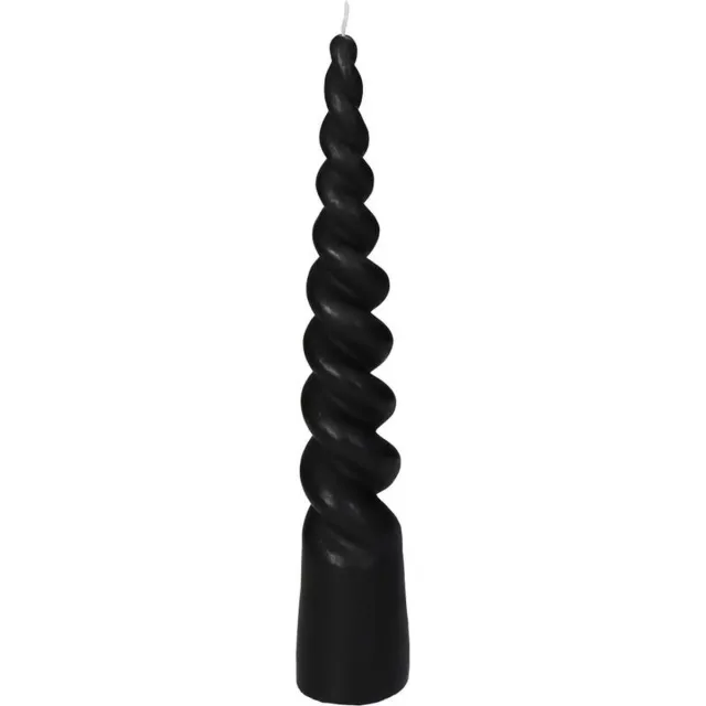 HD Collection Druipkaars Twist Kegel Zwart 6x6x30cm
