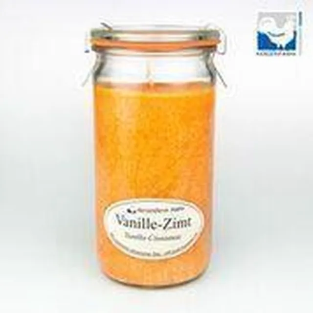 Kerzenfarm Geurkaars weckglas vanille/kaneel geel