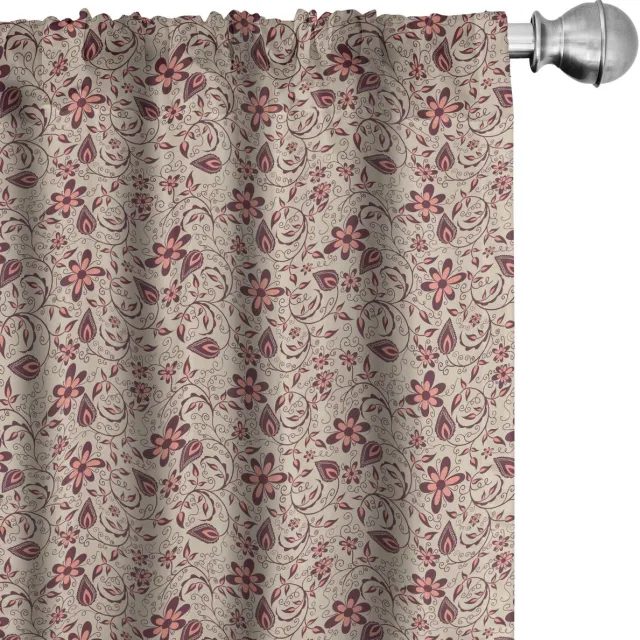 ABAKUHAUS Gordijnen – 2-delige set 75x245 cm – microvezel, halfdonkerend – Tan Coral