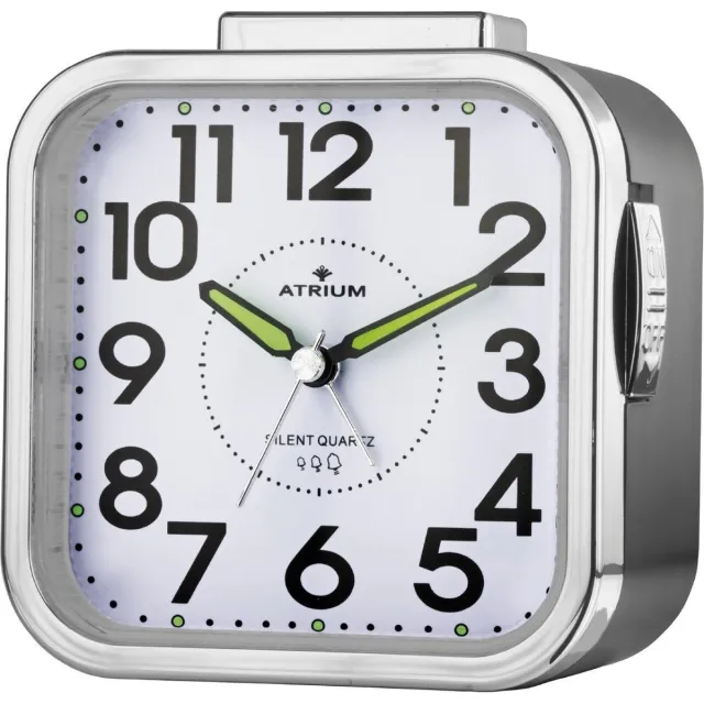 Atrium Wekker - Senioren - Analoog - Zwart - Zonder tikgeluid - Grote cijfers - Duidelijk - Eenvoudige bediening - Opbouwend alarmsignaal - Snooze - Quartz uurwerk - A530-7 zwart/wit