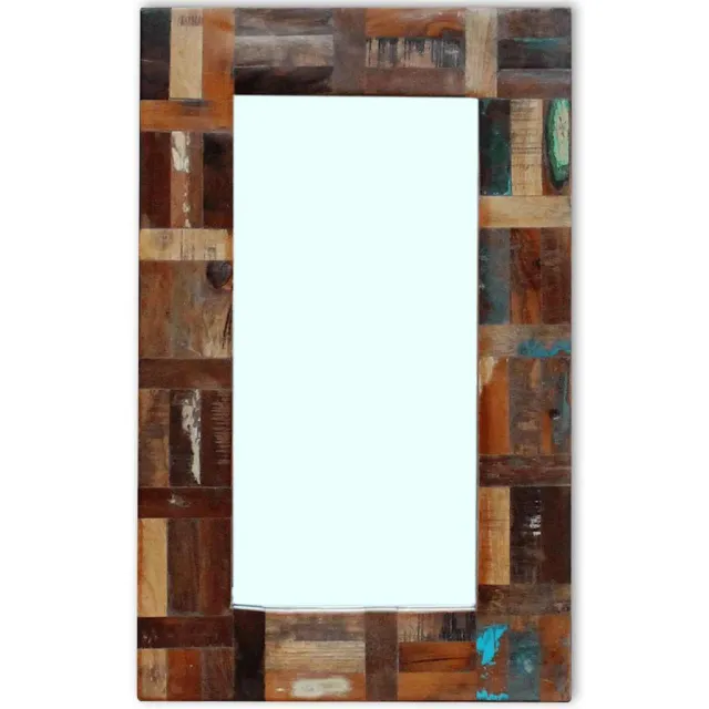 vidaXL Spiegel 80x50 cm massief gerecycled hout Meerkleurig